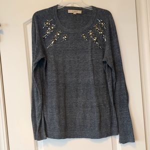 Gray loft embellished sweater